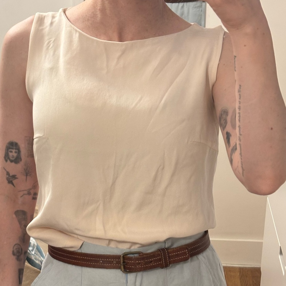 Vintage 90s Silk cream tank top
